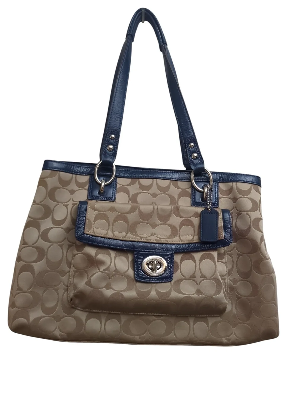 Y2K Coach Penelope Signature Tan Jacquard Sateen Shoulder Bag & Matching Wallet
